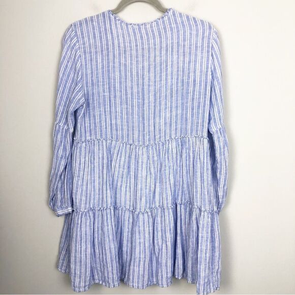 RAILS | Everly Tiered Long Sleeve Tie Dress Ludlow Stripe Women’s Size Small - Picture 9 of 11